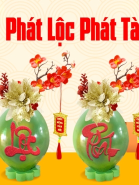 Dừa xanh chữ đỏ Phát Lộc Phát Tài 